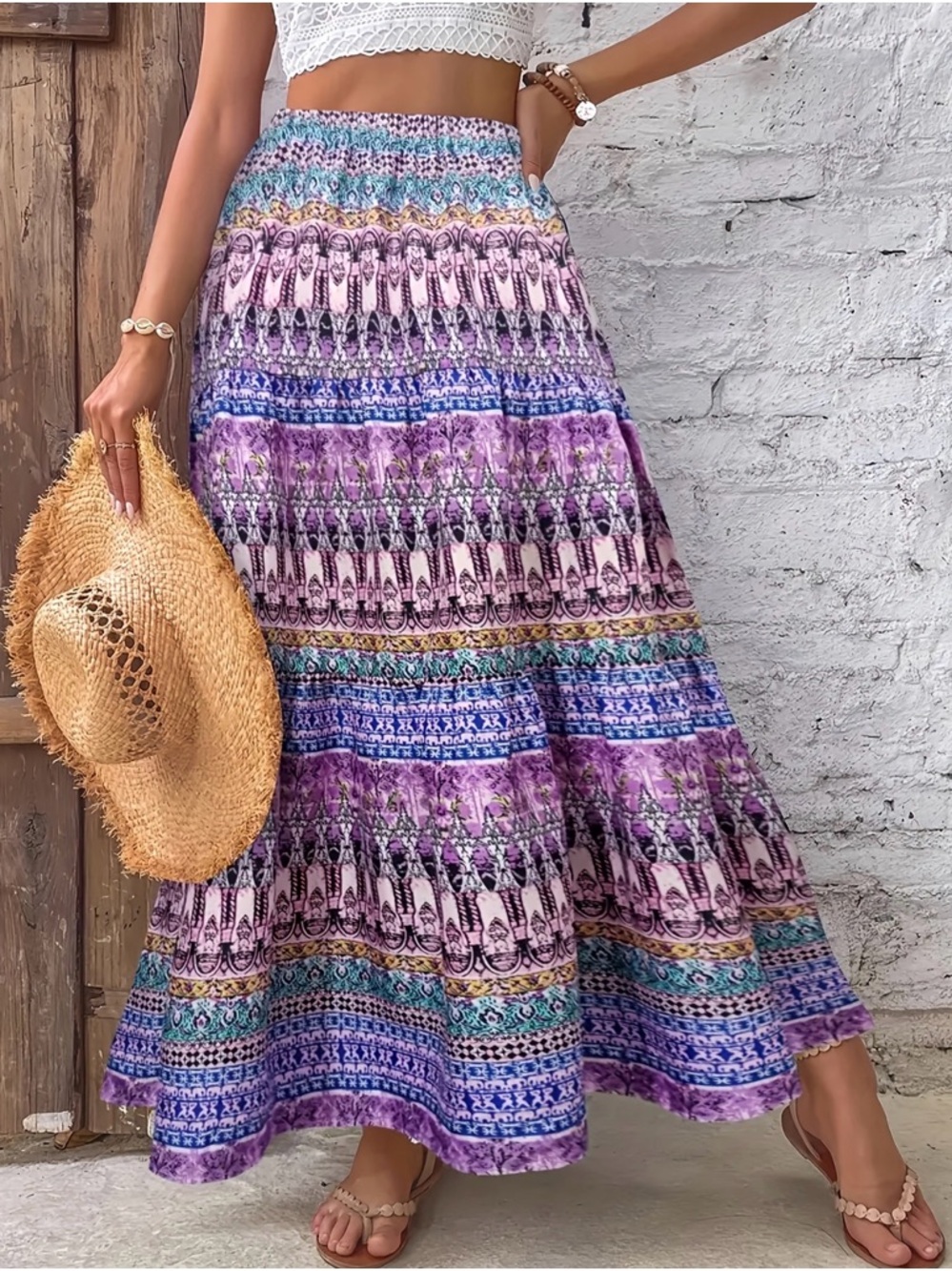 Beautiful colored bell skirt size large